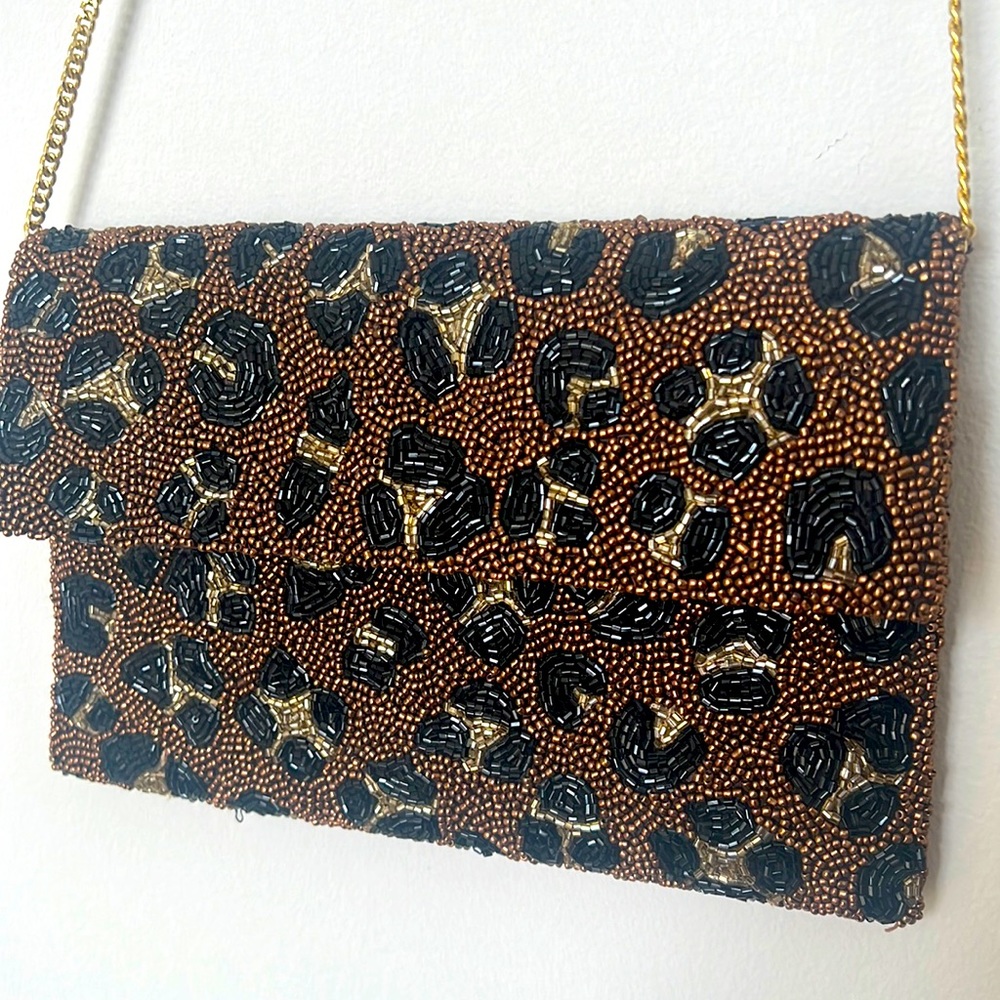Tiana leopard beaded bag  will NOT ship to a  PO BOX